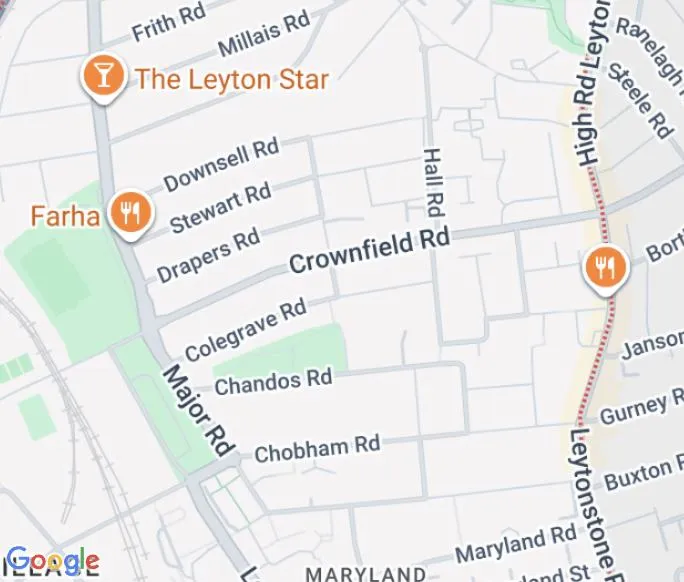 Map of the East London area GetItDone covers